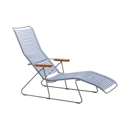 Transat inclinable Click Sunlounger plastique bleu / 7 positions - Houe