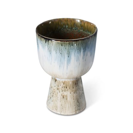 Vaso per fiori Retro ceramica blu / Ø 16,5 x H 24 cm - HK LIVING