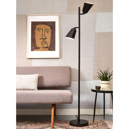 Stehleuchte Bremen metall schwarz / 2 drehbare Spots - H 162 cm - It's about Romi