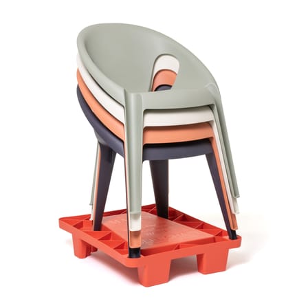 Fauteuil empilable Bell plastique vert gris / Polypropylène recyclé (éco-conçu) - Konstantin Grcic, 2020 - Magis