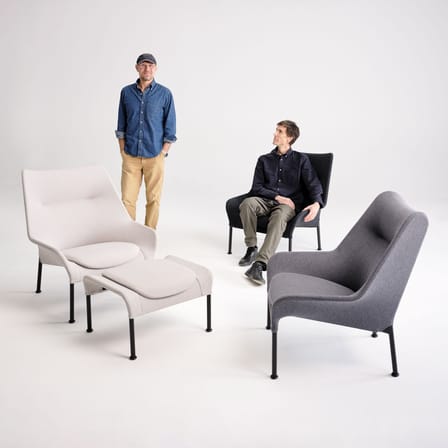 Fauteuil lounge O2 tissu gris - Hay
