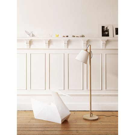 Lampadaire Pull lamp bois naturel / Abat-jour réglable - Fabriqué artisanalement - Muuto