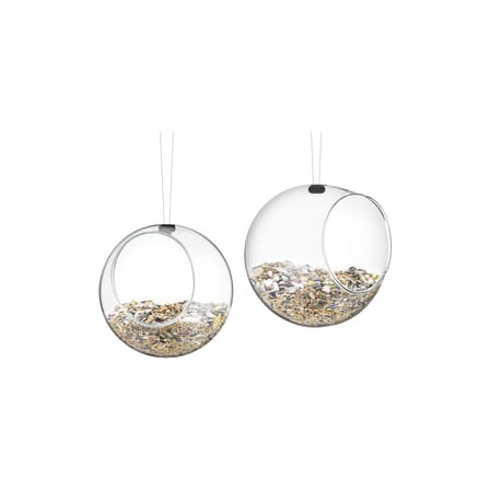 Set de 2 mangeoires à oiseaux design verre / Ø 12,3 cm - Eva Trio