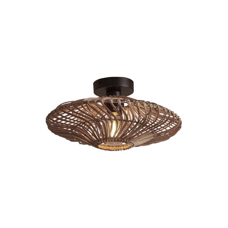 Plafonnier Zanzibar fibre végétale bois beige / rotin / Ø 40 cm - GOOD&MOJO