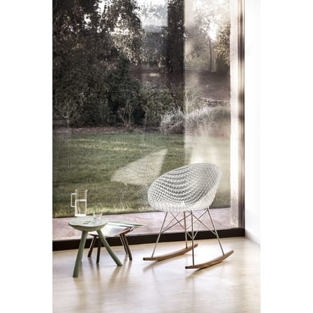 Rocking chair Smatrik plastique transparent / Patins bois - Kartell