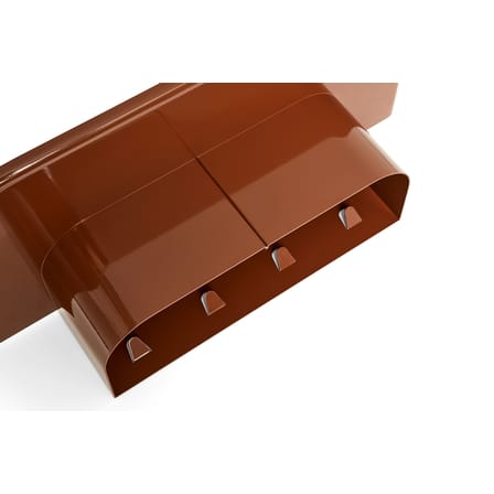 Korpus Medium Shelf metal red / 4 hooks - L 60 x D 25 x H 14 cm / Aluminium - Hay