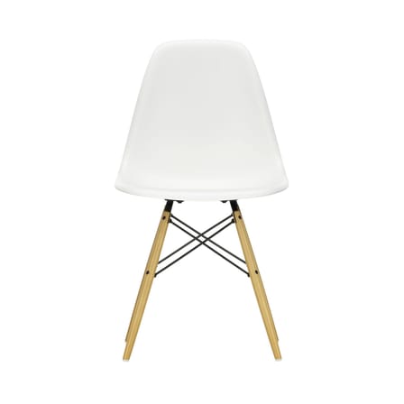 Stuhl DSW - Eames Plastic Side Chair plastikmaterial weiß / (1950) - Helles Holz - Vitra