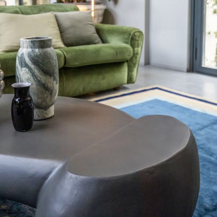 Table basse Dune Large céramique gris / 112 x 73 x H 38 cm - Mogg