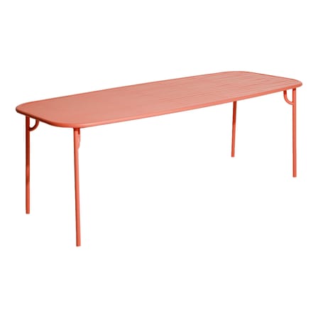 Table rectangulaire Week-end Large métal orange / 220 x 85 cm - Aluminium / 8 personnes - Petite Friture