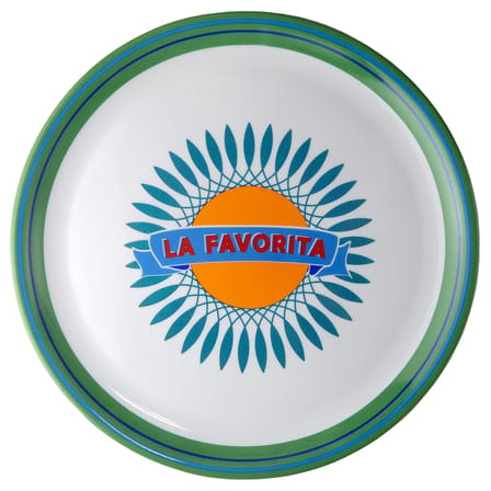 Assiette à pizza Bel Paese - La Favorita céramique bleu orange vert / Assiette de présentation - Ø 32 cm - Bitossi Home