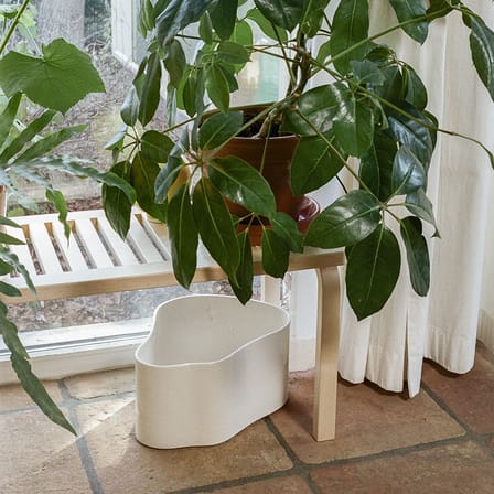 Banc 153A bois naturel / L 112,5 cm - Alvar Aalto, 1945 / Assise à lattes - ARTEK