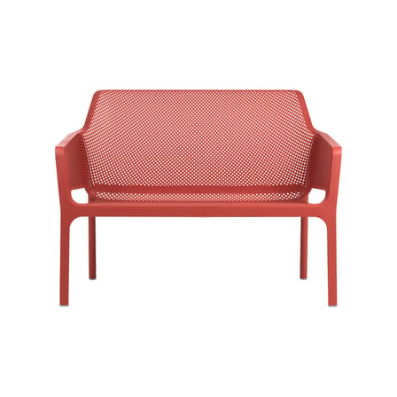 Banc avec dossier Net orange / Empilable - L 116 cm - NARDI