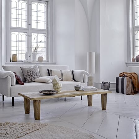 Canapé droit Chesham tissu blanc / 3 places - L 200 cm - Bloomingville