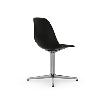 RE DSL - Eames Plastic Side Chair Chair plastic material black / (1950) - Base La Fonda / Recycled - Vitra