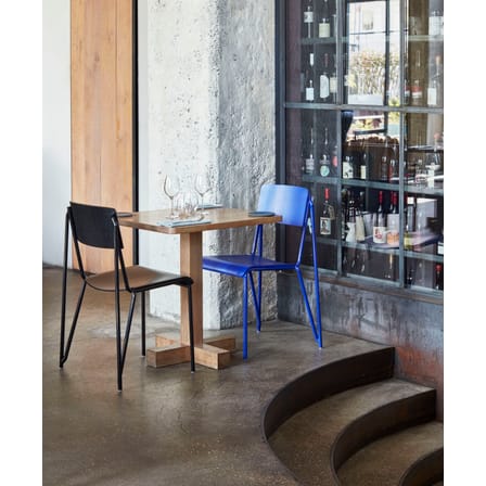 Chaise empilable Petit standard bois bleu - Hay
