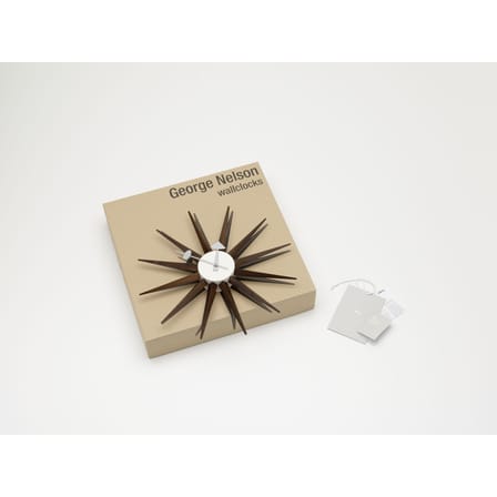 Horloge Sunburst Clock bois naturel / By George Nelson, 1948-1960 / Ø 47 cm - Vitra