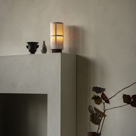 Lampe de table Hashira tissu beige / Ø 18 x H 49,5 cm - Lin - Audo Copenhagen