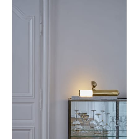 Lampe de table ISP LED métal marbre blanc or / Marbre & laiton - L 52 cm - DCW éditions