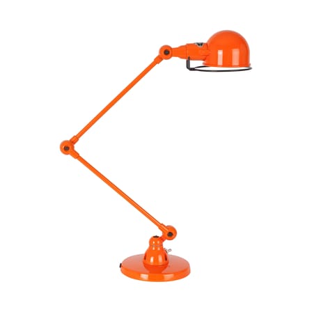 Lampe de table Signal SI333 métal orange / 2 bras - H 60 cm - Design 1950 - Jieldé