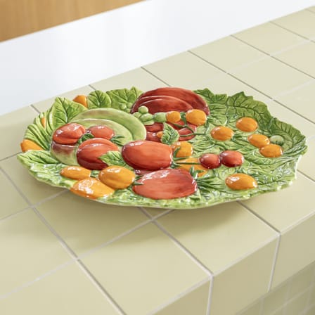 Piatto da portata Legume Tomato ceramica multicolore / 37,5 x 27 m - & klevering