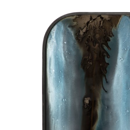 Plateau Organic verre bleu / 53 x 31 cm - Peint main - Ethnicraft
