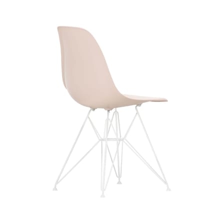 Sedia RE DSR - Eames Plastic Side Chair materiale plastico rosa / (1950) - Gambe bianche / Riciclata - Vitra