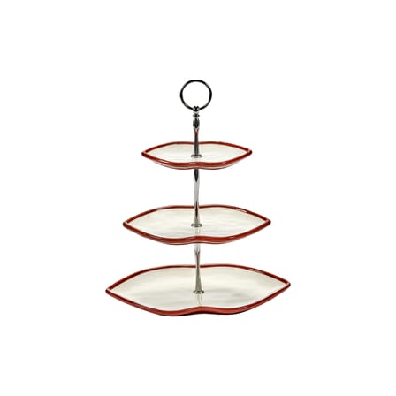 Serviteur Les Objets Mouleversants céramique rouge / 3 plateaux - Serax