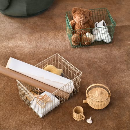 Cala Stackable basket metal beige / Set of 2 -36 x 26 x H 20 cm - Ferm Living