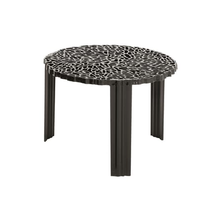 Table basse T-Table Medio plastique noir / Ø 50 x H 36 cm - Kartell