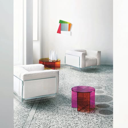 Table basse XXX verre multicolore / Ø 80 x H 30 cm - Fait main en Italie - Glas Italia