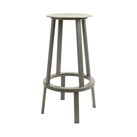 Tabouret haut pivotant Revolver métal gris / H 75 cm - Hay