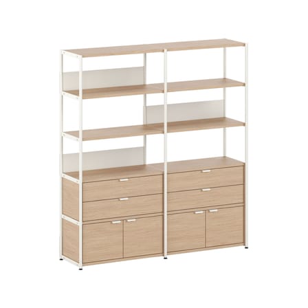 Vaisselier UNIT 5 métal blanc / H 180 x L 164 cm - 4 portes + 4 tiroirs - TIPTOE