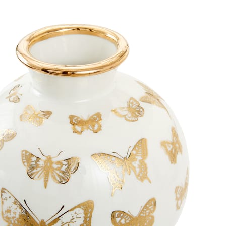 Vase Botanist Butterfly céramique blanc or / Ø 20 x H 23 cm - Jonathan Adler