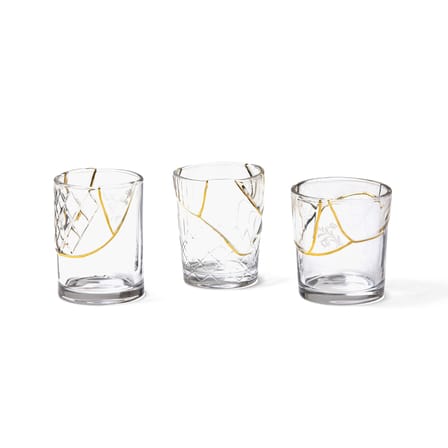 Verre Kintsugi n°3 verre transparent or / Verre & or fin - Seletti