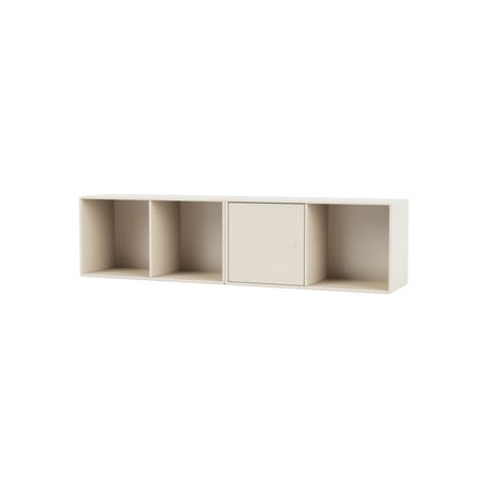 Wandablage Line holz weiß / B 139.2 x T 30 cm H 35.4 cm - MONTANA