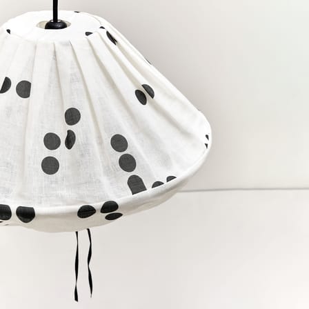 Abat-jour Yumi tissu noir / Ø 50 x H 30 cm - Lin - NOBODINOZ