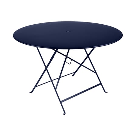 Tavolo pieghevole Bistro metallo blu / Ø 117 cm - Foro per parasole - Fermob