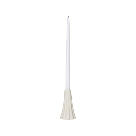 Heli Candle stick ceramic white / Ø 8 x H 14 cm - BROSTE COPENHAGEN