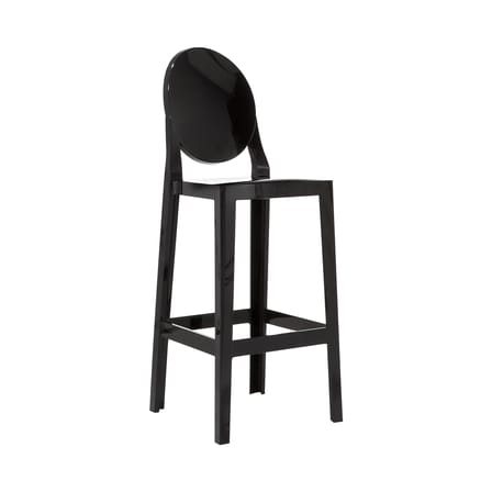Chaise de bar One more plastique noir / H 65cm - Kartell