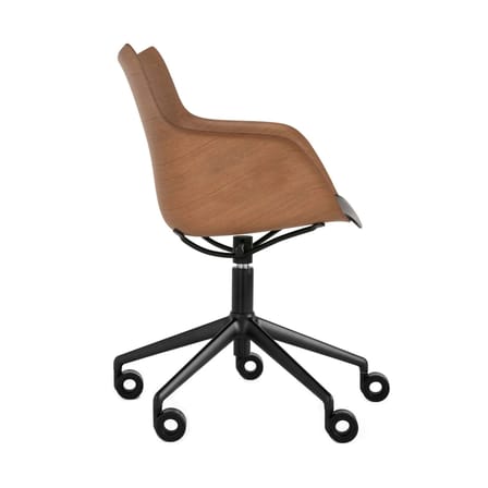 Fauteuil à roulettes Q/Wood bois naturel - Kartell