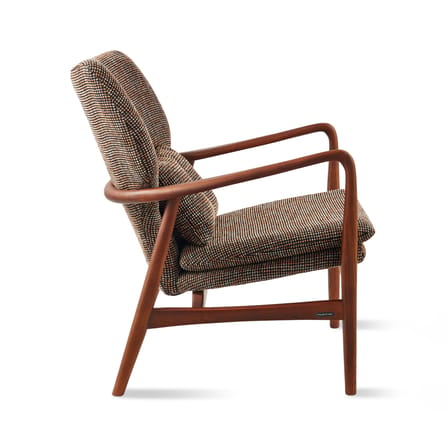 Fauteuil rembourré Peggy tissu marron - POLSPOTTEN