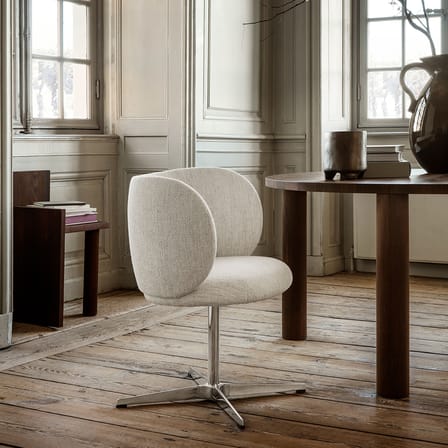 Fauteuil pivotant Rico tissu blanc / Tissu bouclé - Ferm Living