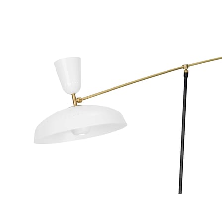 Lampada a stelo G1 Large metallo bianco / Riedizione 1951, Pierre Guariche - H 175 cm - SAMMODE STUDIO