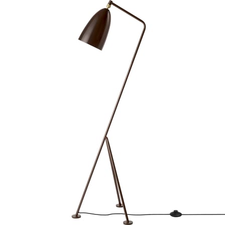 Lampadaire Gräshoppa métal marron / Grossman- Réédition 1947 - Gubi