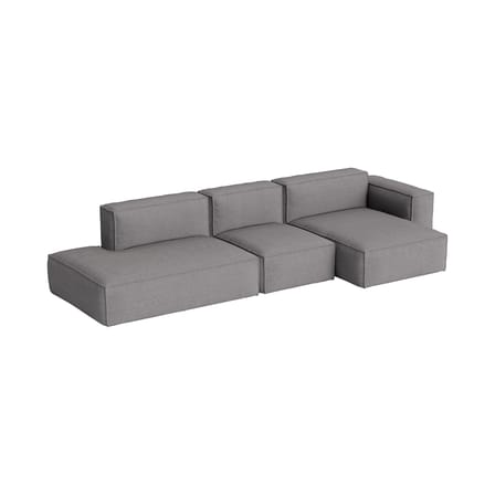Canapé d'angle Mags Soft Low Armrest n°4 gris foncé / 3 places -  L 331 cm/ Accoudoir droite - Hay
