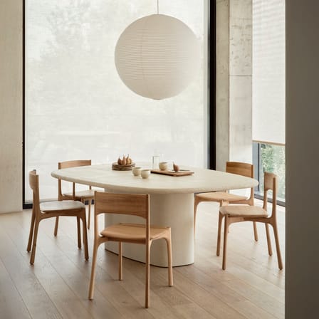 Elements Oval table composite material white / 200 x 143 cm - 8 people / Microcement - Ethnicraft