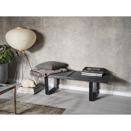 Panchina Nelson Bench legno nero / L 122 cm - By George Nelson, 1946 - Vitra