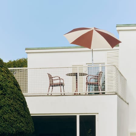Terrazza - Octagon Parasol textile red / Ø 200 cm - Hay