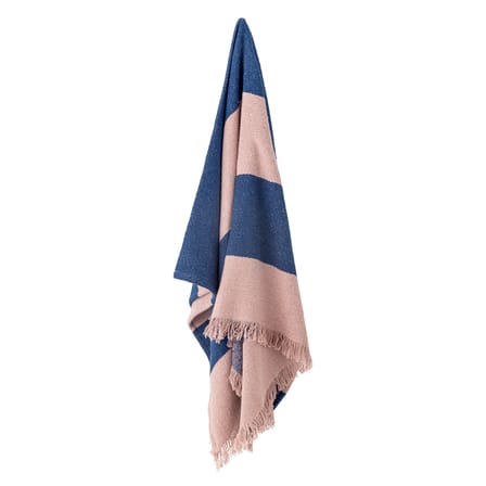Plaid Cadeo tissu bleu / 160 x 130 cm - Coton recyclé - Bloomingville