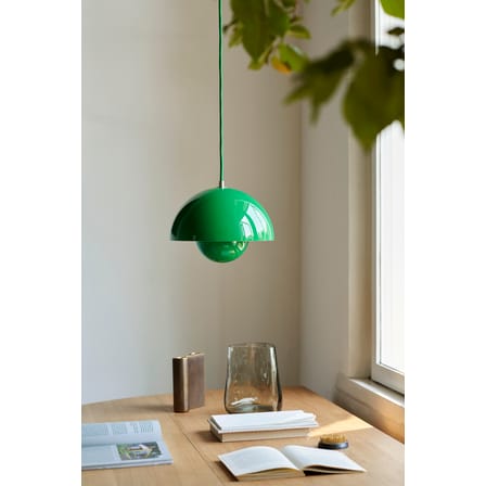 Suspension FlowerPot VP1 métal vert / Ø 23 cm - By Verner Panton, 1969 - &tradition